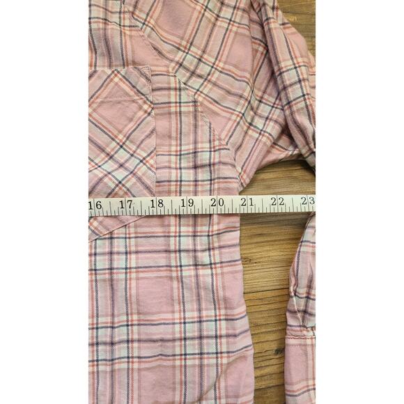 Levis Button Down Womens S Pink Plaid Pockets Soft Casual Western Loose Fit - Picture 7 of 8